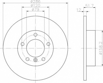 HELLA PAGID 8dd355102561 -  Тормозной диск